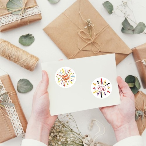 

1.5 Inch Thank You Sticker Decorative Sticker 500 Sheets/Roll