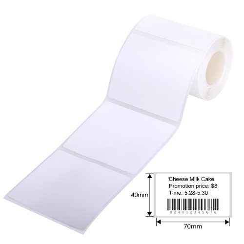

Aibecy Thermal Printing Label Paper Self-Adhesive Label Printer Sticker Printable Paper Roll Waterproof Oil-Proof Tear Resistant for Food Commodity Price Barcode Container Mark for DP30 Series Thermal Printer Label Maker Machine