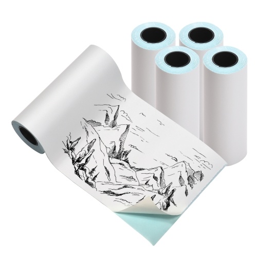 

5 Rolls White Direct Thermal Printing Paper 76x30mm Non-Adhesive Printer Paper BPA-Free Waterproof Oil-proof Friction-proof for Portable Pocket Mobile Thermal Printer BT Photo Printer