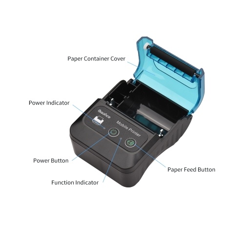 

Bisofice Portable 58mm Receipt Thermal Printer with 11 Thermal Paper Roll