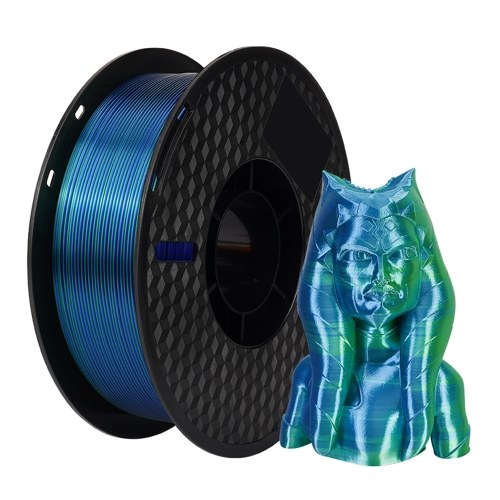 

KINGROON 3D Printer PLA Filament 1KG 1.75mm Triple Color Silk PLA Filament - Green&Blue