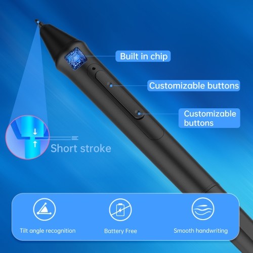 W517 Battery-free Stylus Pen 8192 Pressure Levels with 2 Customize Keys with 10pcs Nibs 