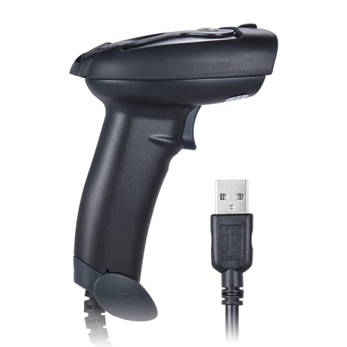 RADALL RD-2015 Wired Laser-Barcode-Scanner 1D-Code-Barcode-Scanner Starke Decode Kapazität Antiklopf Entwurfs-Tropfen-Widerstand USB für Gewerbe POS-System Lagerhaltung und Logistik Bibliotheken Bank Telecom Transport Post Schwarz