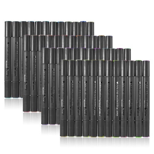 48 Colors Twin Marker Marking Pen Highlighter Broad Fine Tip Alcohol-based Ink for Manga Advertisement Architecture   Designing