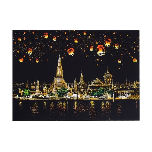 

Magic Scratch Art Paper Красочный город Известные пятна Ночной пейзаж