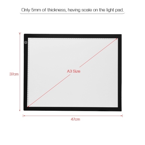 

A3 LED Light Box Tracer with Scale Ultra-thin USB Powered Tracing Light Pad Board 3 Level Adjustable Brightness for Artists Drawing Sketching Animation X-ray Viewing