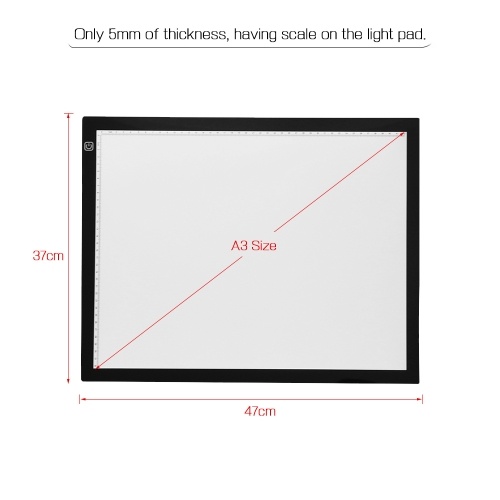 

A3 LED Light Box Tracer with Scale Ultra-thin USB Powered Tracing Light Pad Board 3 Level Adjustable Brightness for Artists Drawing Sketching Animation X-ray Viewing