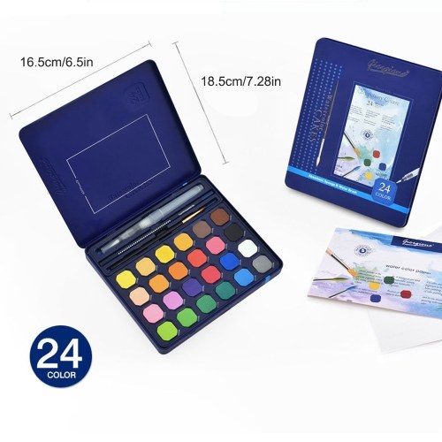 

24 Vibrant Colors Solid Watercolor Paints Set