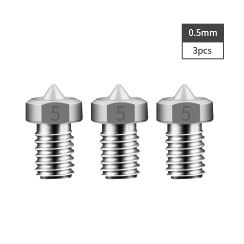 

Aibecy 3D Printer Parts 3pcs V5 V6 TC4 Titanium Alloy Nozzles 0.2/0.3/0.4/0.5mm