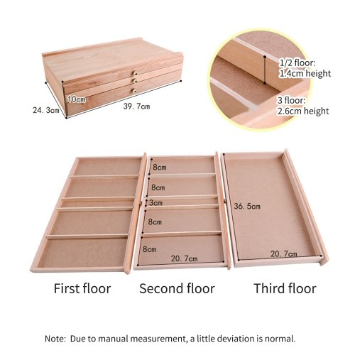 

Portable Desktop Art Supply Wooden Storage Box Case Easel