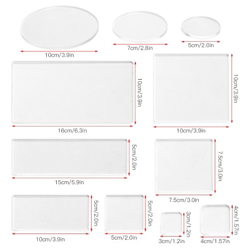 

16 Pieces Set Transparent Acrylic Stamp Blocks Handle Block Tools