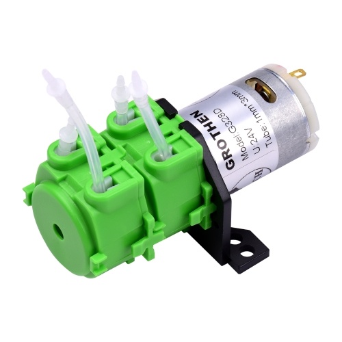 

GROTHEN Peristaltic Pump Double Head DC 12V/24V Dosing Pump Micro-circulating Pump Mute Water Self-Priming Pump with Food Grade Silicone Tube for Aquarium Lab Chemical Analysis, L Panel