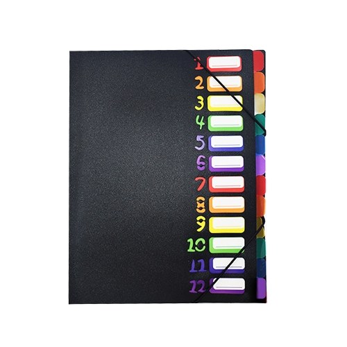 12 Pages Rainbow File Document Folders Holder