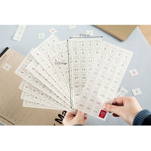 

12 Sheets/Set Calender Sticker Daily Plan 12 Months 365 Days