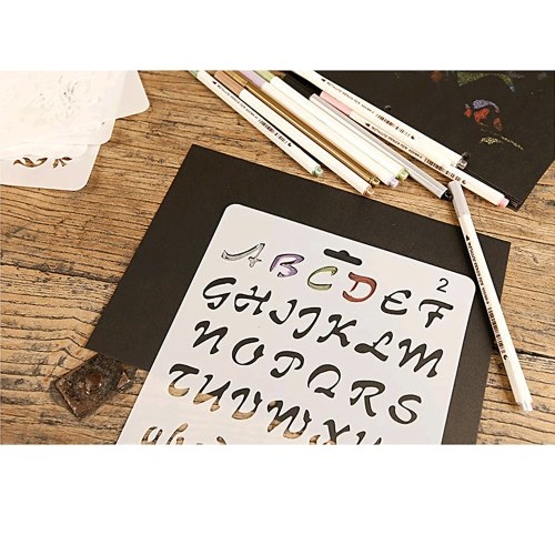 

Multi-functional Drawing Stencils Hollow Out Design PP Plastic Templates
