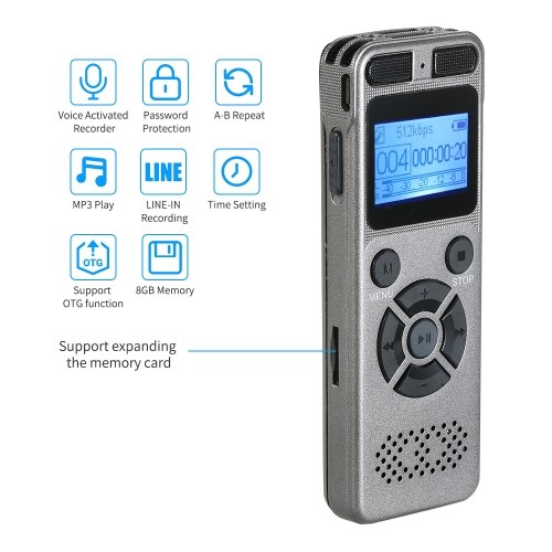 

Portable Digital Voice Recorder MP3 Player Dictaphone