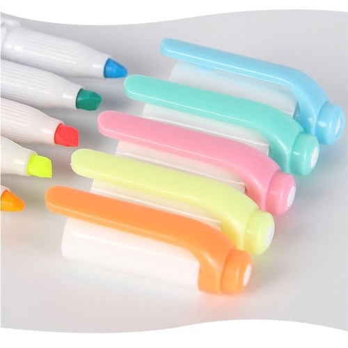 

5 Colors Dual Tip Highlighter Pens Broad Chisel and Fine Tips Marker Pen for for School Students Office Home Supplies