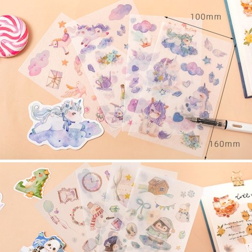 

Cute Pet Stickers Self-Adhesive Decoration Sticker 4 Sheets/Pack