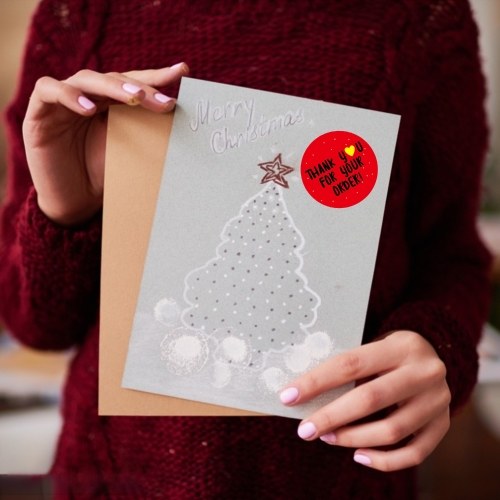 

1.5 Inch Thank You Sticker Decorative Sticker 500 Sheets/Roll