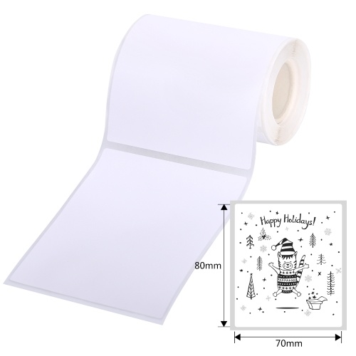 

Aibecy Thermal Printing Label Paper Self-Adhesive Label Printer Sticker Printable Paper Roll Waterproof Oil-Proof Tear Resistant for Food Commodity Price Barcode Container Mark for DP30 Series Thermal Printer Label Maker Machine