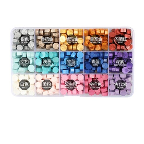 

200 Pieces Sealing Wax Beads Colorful Wax Seal Beads with Storage Box for Wax Sealing Stamp Cards Envelopes Letter Wedding Invitations Packaging Sealing Decoration Craft Projects