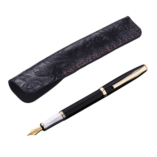 

Handmade Leather Pen Case Fountain Sleeve Bag Vintage Pouch for Single Pen Stylus Ballpoint 6.3 * 1.2''