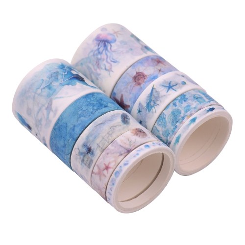 Washi Japanese Paper Tapes Scrapbooking Tape Rolls Colorful Design 10pcs/set