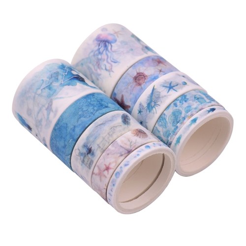 

Washi Japanese Paper Tapes Scrapbooking Tape Rolls Colorful Design 10pcs/set