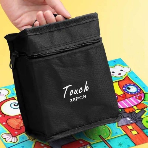 Child Painting Pen Student Cartoon 36 Color Mark Pen Packed Black Pocket