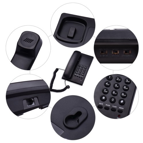 

Black Corded Phone Desk Landline Phone