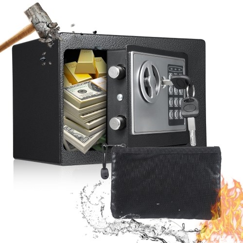 

0.17 Cubic Feet Home Safes Fireproof Waterproof Box + Document Bag
