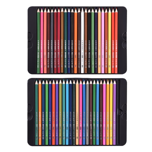 48 Color Premium Pre-Sharpened Oil Based Colored Pencils Set with Metal Case for Kids Adults Artist Art Drawing Sketching Writing Artwork Coloring Book