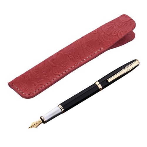 

Handmade Leather Pen Case Fountain Sleeve Bag Vintage Pouch for Single Pen Stylus Ballpoint 6.3 * 1.2''