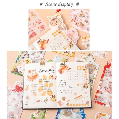 

Cute Pet Stickers Self-Adhesive Decoration Sticker 4 Sheets/Pack