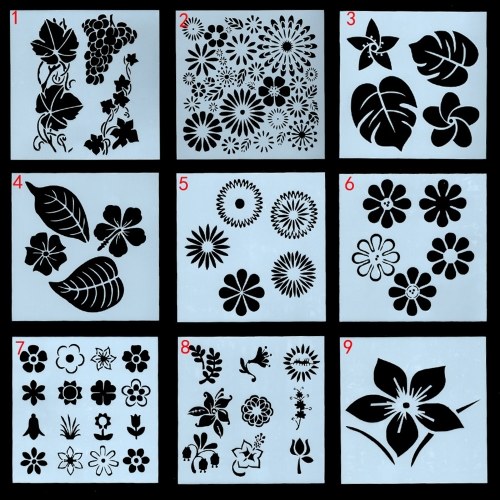 

1pc Drawing Stencils Flowers and Leaves Template
