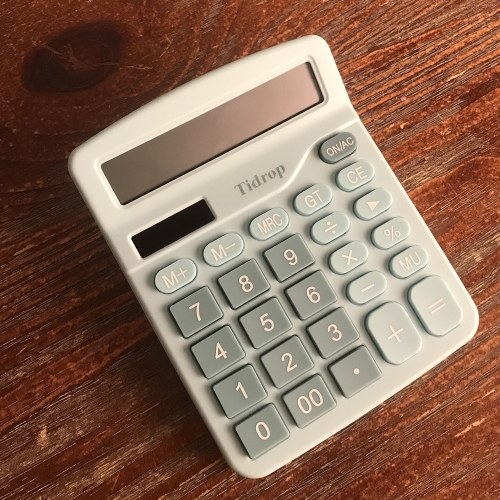 

Tidrop Desktop Calculator Standard Function Calculator with 12-Digit Large LCD Display Solar & Battery Dual Power for Home Basic Office Business