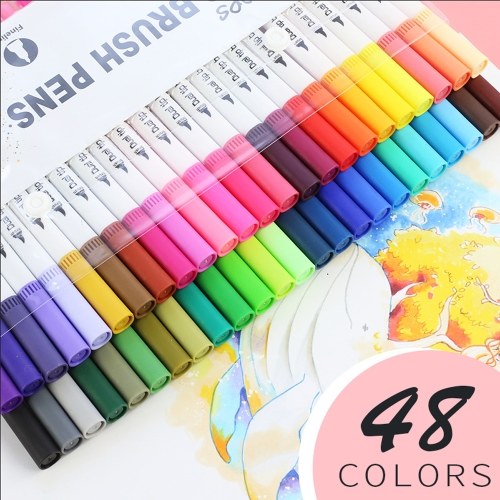 Watercolor Fine Liner Dual Tip Brush Pen Set