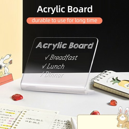 

Clear Acrylic Dry Erase Board Letter Message Board 3.5x2.7inch Transparent Plate for Note Memo Frameless Writing Board Desktop Decor Home Office School Clothes Shop Jewelry Store