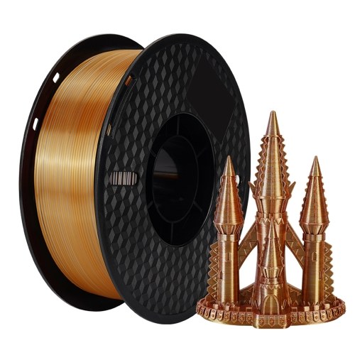 KINGROON 3D Printer PLA Filament 1KG 1.75mm Triple Color Silk PLA Filament - Silver Gold Silver Copper