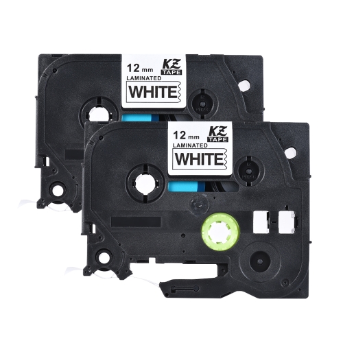 

2pcs Laminated Label Tape Black on White Compatible for Brother P-touch Label Printer PT-1010/PT-2100/PT-18R/PT-E200/PT-9500 9mm