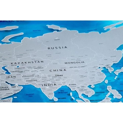 

Scratch Off World Travel Map Плакат Медная фольга Стикер стены Персонализированный журнал журнала Малый размер с цилиндром Упаковка