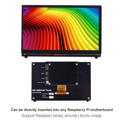 

7 Inch HD IPS Capacitive Touchscreen Display 1024*600 Resolution Small Portable Monitor with USB HD Interface Compatible with Raspberry Pi Educational Tool