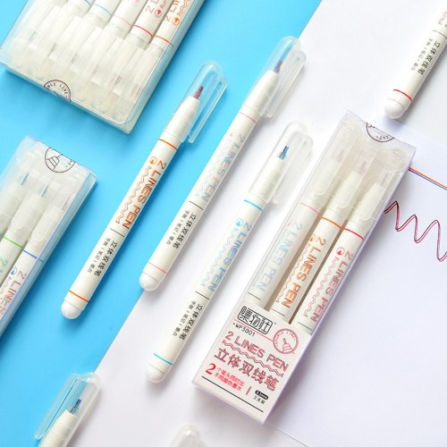 

Creative Two Lines Gel Pen Double Lines Marker Stereo Color Pen