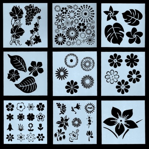 

1pc Drawing Stencils Flowers and Leaves Template