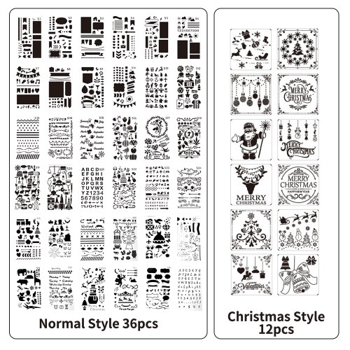 

48pcs Children Drawing Stencils Kit