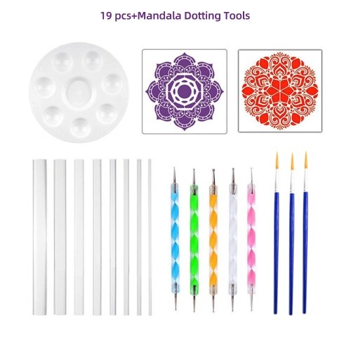 

40 Piece Mandala Dotting Tools DIY Painting Stencils Ball Stylus Palette Paint Brushes Multifunction Embossing Dot Kit for Canvas Rocks Coloring Drawing Crafting Art Supplies Handwork Decoration