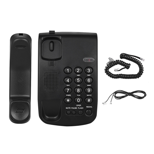 Telefono con filo portatile Pausa / Riselezione / Flash / Mute Blocco meccanico Montaggio a parete Base Microtelefono per casa Home Call Center Office Company Hotel