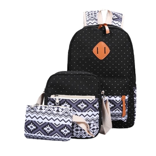 

Three Pieces of Leisure Students Backpack Fashion National Style Double Shoulder Bag