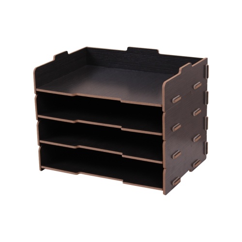 Holz Desk File Organizer Dokument Halter Brief Fach 4 Schichten für Büro Schule Heimgebrauch