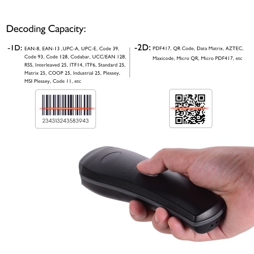 

Handhold 433MHz Wireless 1D 2D Image Barcode Scanner
